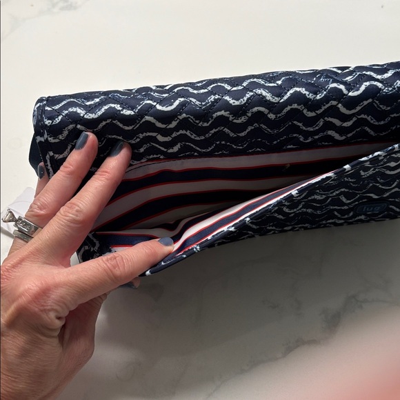This is a Lug Tango SE Travel RFID Wallet in the Waves Blue pattern - Picture 4 of 4